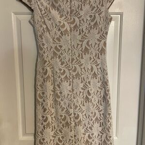 Eliza J Lace Midi Dress in Cream